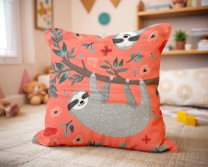 2-dekoracni-polstar-detsky-lenochod-zviratka-koralovy-pro-holky-lenochod-coral-acko-45x45