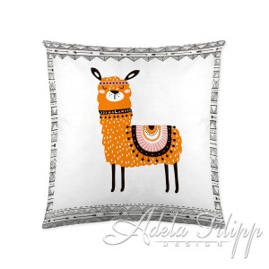 dekoracni-polstar-detsky-malovana-lama-zluty-bily-lama-valentina-acko-45x45